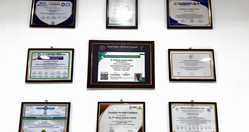Doctor Credential and Certification Wall